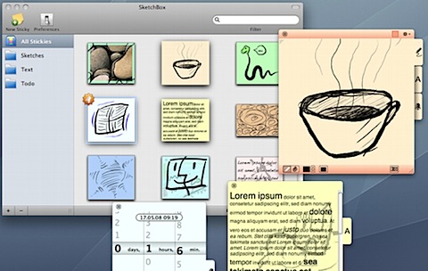 200808031958 SketchBox: For deg som synes Huskelapper applikasjonen er for enkel [MacOS] hovedsaker