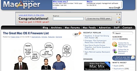 200808070038 Tidenes kilde liste over gratisprogrammer for Mac hovedsaker