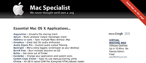 200808070105 Tidenes kilde liste over gratisprogrammer for Mac hovedsaker