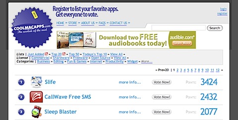 200808070113 Tidenes kilde liste over gratisprogrammer for Mac hovedsaker