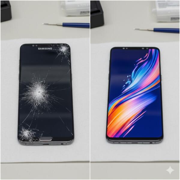 bytte skjerm samsung