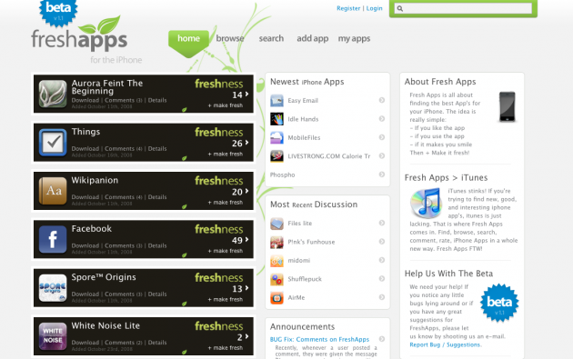freshapps 630x395 FreshApps: Digg klone for AppStore programmer. mobiltelefoner