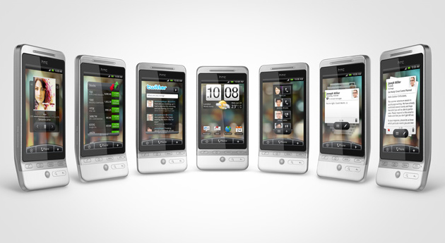 Ulike scenarier i HTC Heros nye "Sense"-menysystem. (Foto: HTC)