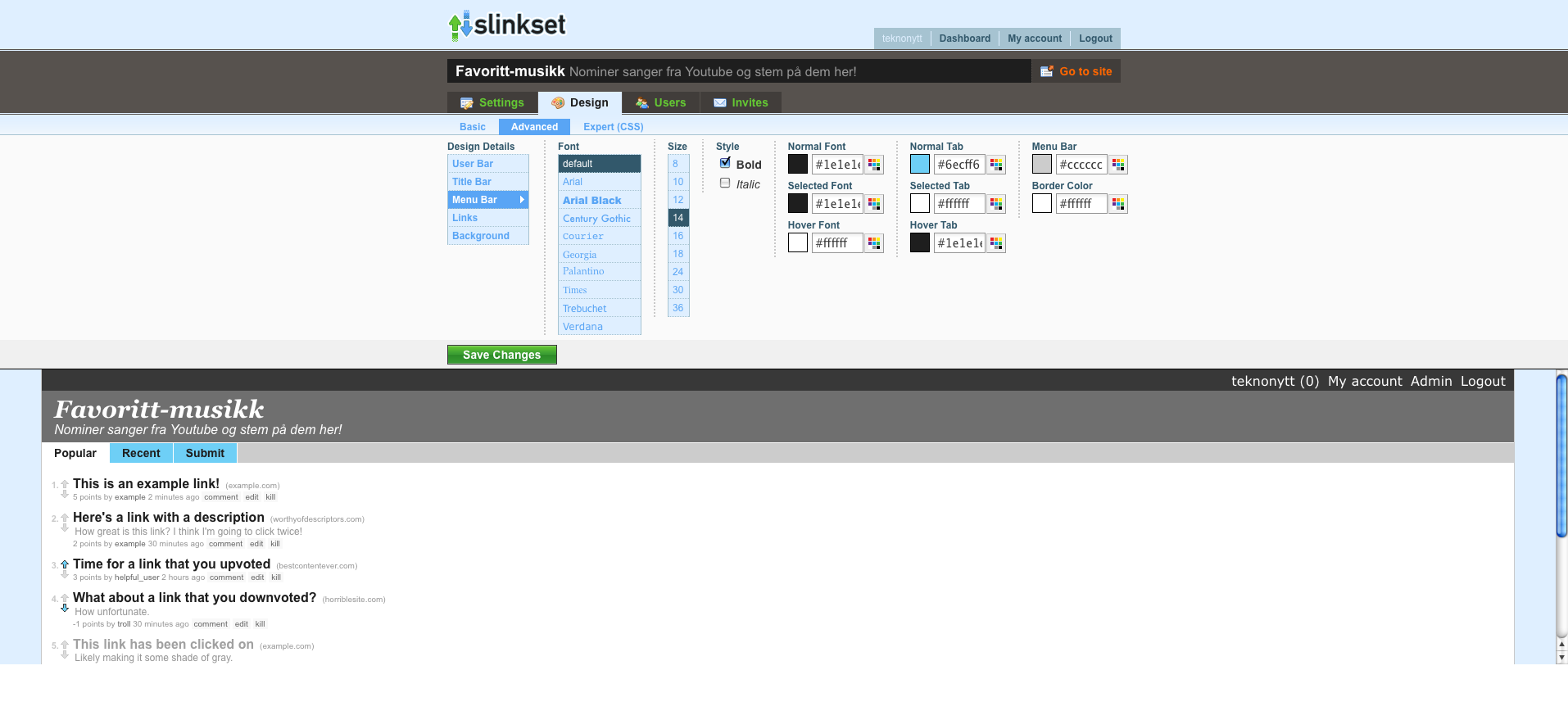slinksetcom share vote comment Slinkset: Lag din egen Digg klone eller andre stemmebaserte nettsider hovedsaker