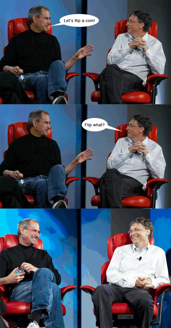 steve jobs bill gates humor 2 Verden er ikke lik for alle   nerdehumor moro