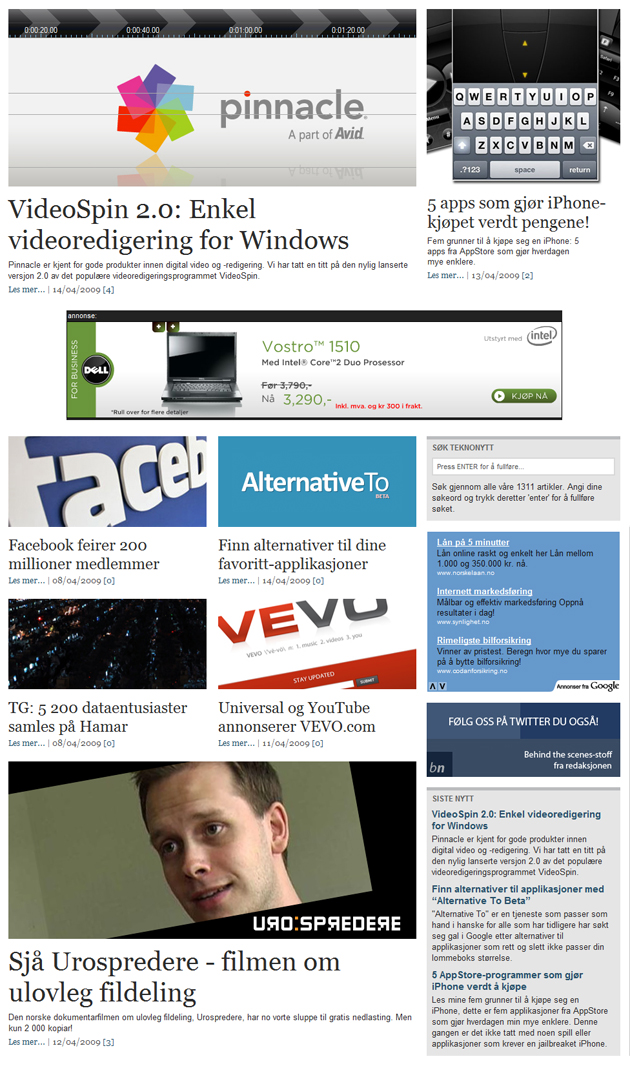 tn front3 Ny Teknonytt forside   si din mening nyheter